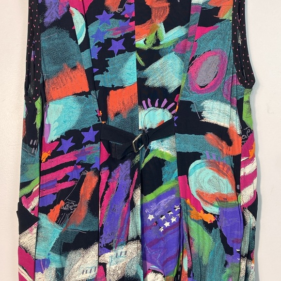 Vintage 80’s Geometric Print Romper by Carole Little Petites size 12 - Picture 9 of 11